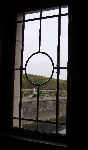 Garden through gallery window